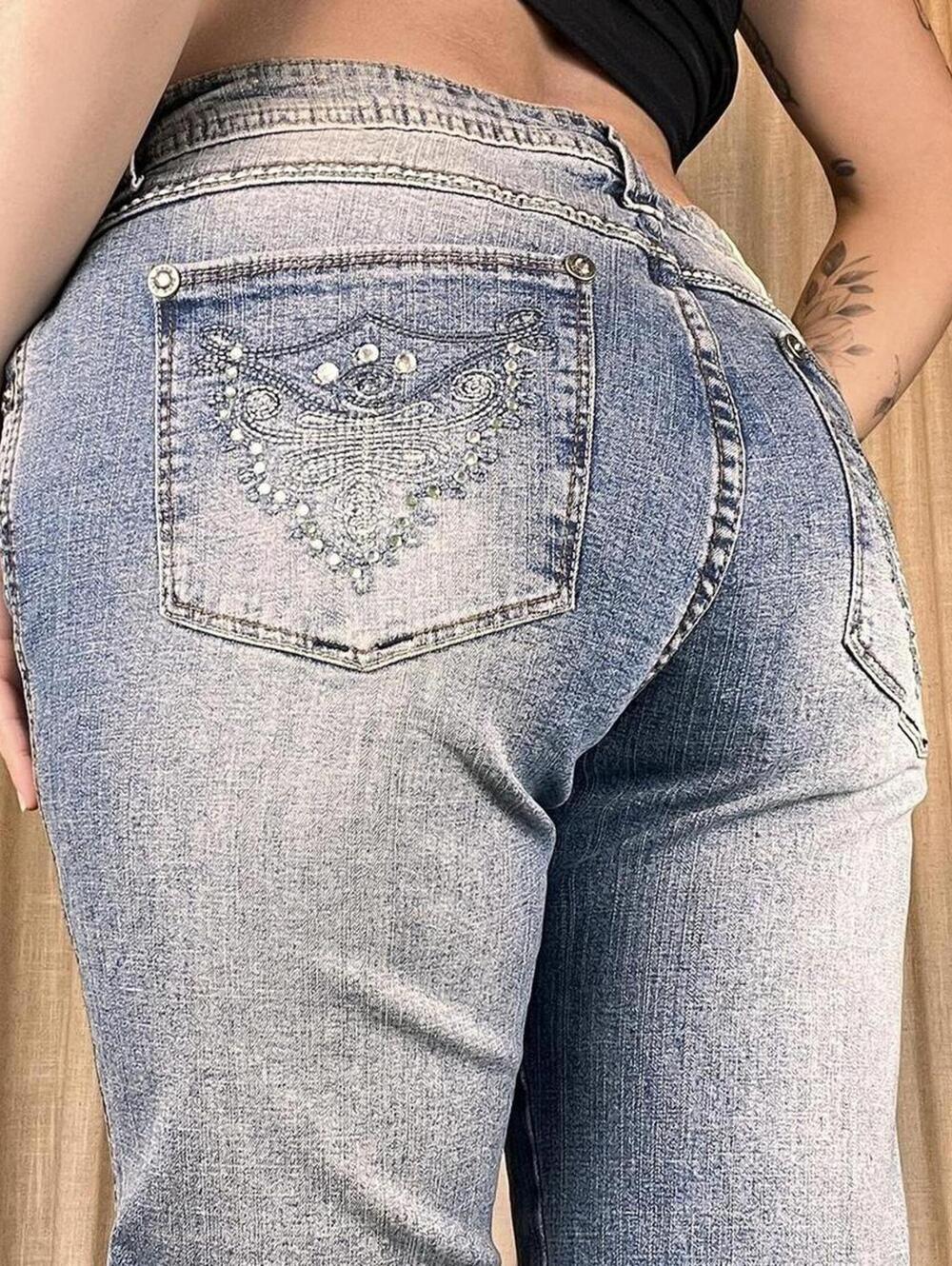 Y2K Bebe Rhinestone Jeans - Picture 2 of 7